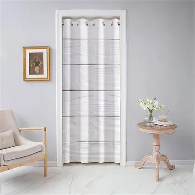 Obrázok produktu pre Záves na dvere, nepriehľadný, s okami, 168x229 cm, biela farba