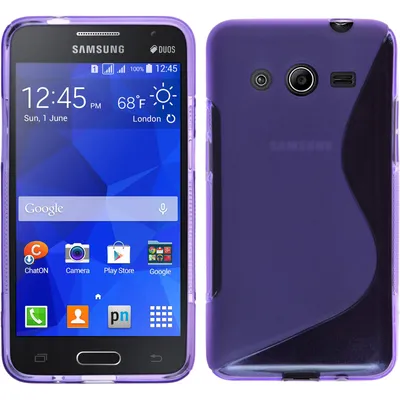 Produktbild von PhoneNatic Case kompatibel mit Samsung Galaxy Core 2 - lila Silikon Hülle S-Style + 2 Schutzfolien
