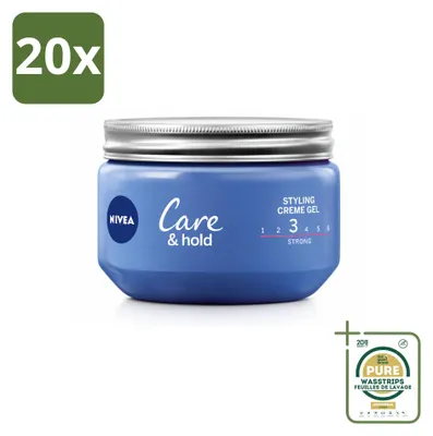 Immagine prodotto di 20 confezioni di NIVEA Care & Hold, crema gel modellante - 150 ml - confezione da 20 pezzi