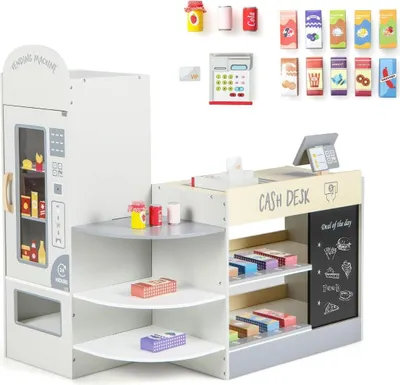 Immagine prodotto di Set da gioco per bambini con supermercato, registratore di cassa e lavagna