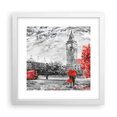 Produktbild von Gerahmtes Poster - Weißer Rahmen - London Bus - 30x30 cm - Wand Bild - Wanddeko - Wandbilder - Kunstposter - Wandposter - Bilderrahmen - Bilder - Kunstdruck - Wandbild - P2WAC30x30-3866