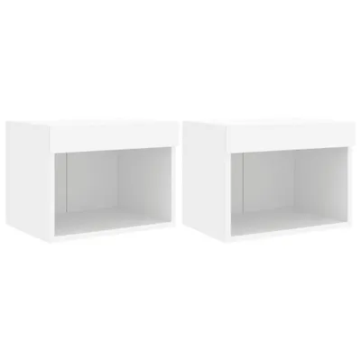 Obrázok produktu pre vidaXL Nástenné nočné stolíky s LED osvetlením 2 ks. Biely