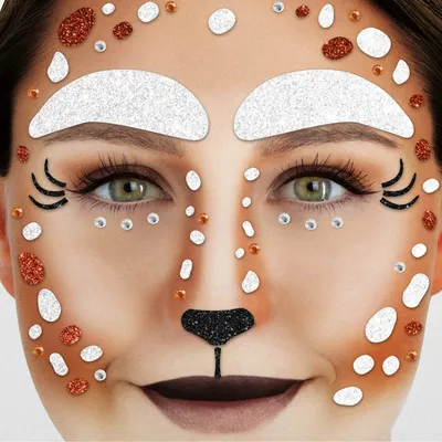 Produktbild von Glitter Face Tattoo - Reh Gesichtschmuck Karneval Sommerparty Festival Halloween