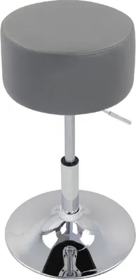 Produktbild von Runder Barhocker – Grau – Ergonomisch – Mit Rückenlehne – Verstellbar – Sitzhöhe 52–67cm – 1 Stück