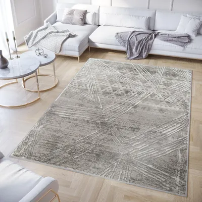 Produktbild von Tapiso Teppich Crystal Modern Hellgrau Weiss Wohnzimmer 300 x 400 cm