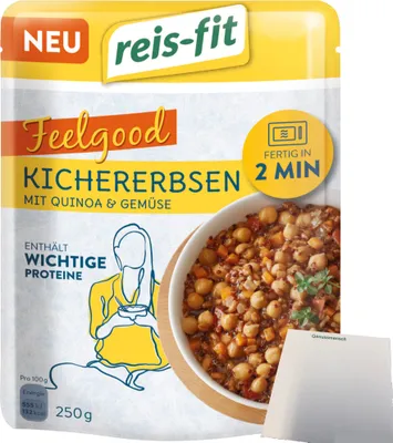 Produktbild von Reis-Fit Feelgood Kichererbsen Quinoa und Gemüse (250g Packung)  + usy Block