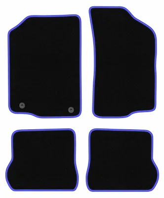 Obrázek produktu pro Velurové autokoberce pro: Volkswagen Scirocco II 1981-1992 (kupé) – sada 4 ks, černo-modré, na míru – Wielganizator CARLUX