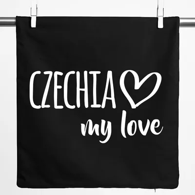 Produktbild von Huuraa Kissenbezug Czechia my love 40x40cm Black Baumwolle Dekokissenbezug Geschenkidee