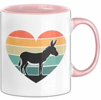 Produktbild von Eselbauer Esel Tier Retro Tasse Geschenk Lustige Geschenkidee Spruch (Rosa)