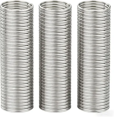Imagen del producto de Llaveros redondos, de 25 mm de diámetro, paquete de 100 unidades, fabricados en acero inoxidable, para llaveros