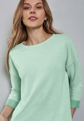 Produktbild von Street One Rundhalsshirt 'Shirt im Melange-Look', A322932, tendril green mel., Gr. 38