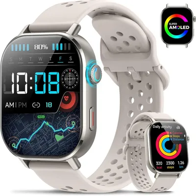 Produktbild von Donerton Smartwatch 5.0 cm HD Herren Damen Telefonfunktion Fitnessuhr Herzfrequenz Schlafmonitor IP68 Wasserdicht 120 Sportmodi