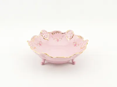 Zdjęcie produktu dla Miska 17 cm, różowa porcelana, kwiaty, Leander