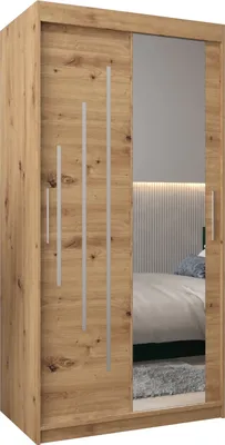 Produktbild von Kleiderschrank, Schiebetürenschrank Schlafzimmer, Schrank mit Spiegel YORK 2 100 cm