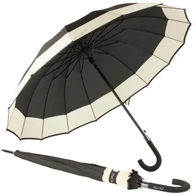 Produktbild von XL Regenschirm Schirm stabiler eleganter Stockschirm sturmsicher 108cm B-C