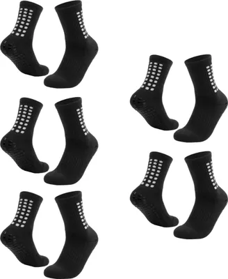 Produktbild von Grip-Socken Fußball, 5 Paar Fußball-Socken für Männer und Frauen, rutschfeste Sport Grip-Socken, atmungsaktive Sportsocken für Fußball（Schwarz）