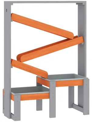 Zdjęcie produktu dla Stolik do zabawy piaskiem i wodą z zjeżdżalnią wodną | Kolor: Szary | Wymiary: 34,5 x 75 x 105 cm