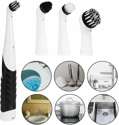 Produktbild von Elektrische Reinigungsbürste, elektrischer Schrubber mit 4 Bürstenköpfen, Reinigungswerkzeugbürste, Reinigungsbürsten Set