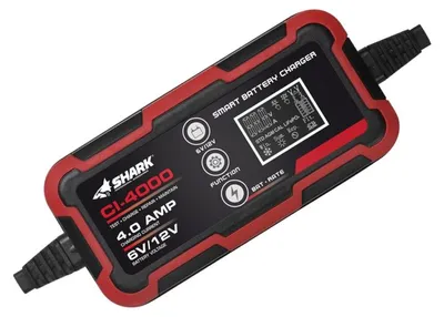 Produktbild von Shark CI-4000 Ladegerät für Blei- und Lithium-Ionen-Akkus, 6/12 V DC, IP54, 2 A/4 A 346462