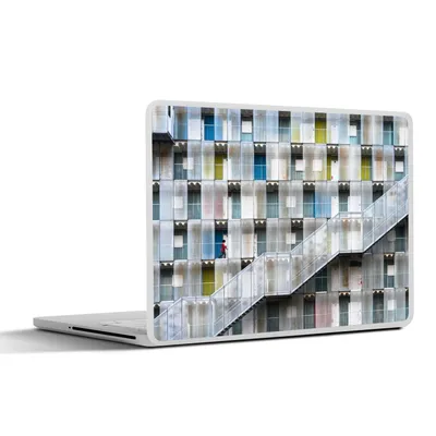 Produktbild von MuchoWow® Laptop Aufkleber Sticker Cover Türen - Wohnungen - Treppen - Farbenfroh 40x30 cm - Laptop Dekoration - Selbstklebend