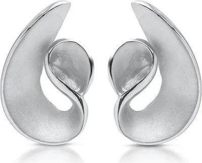 Produktbild von 925er Sterling Silber Unique Ohrstecker teilmattiert SE0721