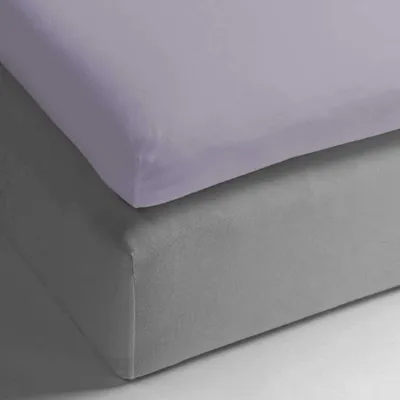 Produktbild von Heckett & Lane Perkal Spannbetttuch HnL Topper 100% Baumwolle waschbar pflegeleicht hochwertig strapazierfähig hautfreundlich 90x200cm Lavendel