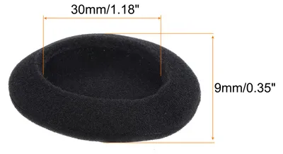 Image de Embouts en Mousse de Remplacement pour šŠcou-teurs, 50 mm, Noir, Lot de 10