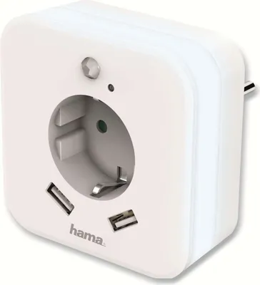 Zdjęcie produktu dla Hama 00133752, Lampka nocna do gniazdka, Biały, Sypialnia, Pokój dziecięcy, Korytarz, 2,5 m, 120°, 1 szt.