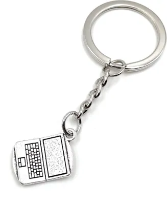 Produktbild von Onwomania Computer Mobile PC Schlüsselanhänger Metall Glücksbringer in Alu Geschenkbox, ideal zum Verschenken