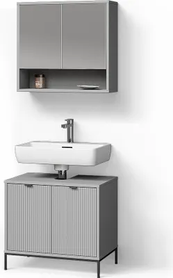 Image de Ensemble de meubles de salle de bain Livinity ATERNO Gris 2 pièces, Model 52849