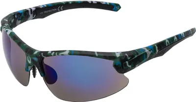 Produktbild von Uni Sonnenbrille 80er Fahrradbrille Sport Brille Retro verspiegelt Blau