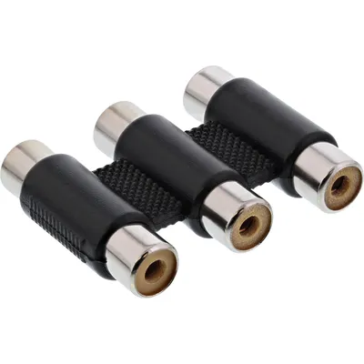 Zdjęcie produktu dla InLine® 99319A Adapter audio/wideo, 3x gniazdo cinch na 3x gniazdo cinch