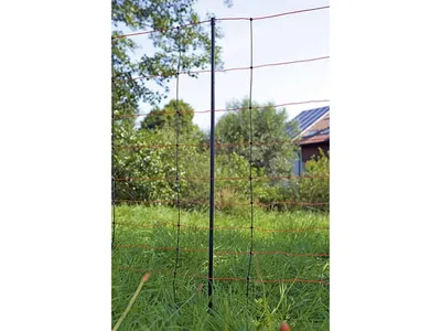 Produktbild von CORRAL - COR27214 - Titan-Netz 108 cm, doppelzackig, schwarze Pfosten, vertikale Streben, 50M