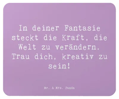 Produktbild von Mr. & Mrs. Panda Mousepad Spruch Die Freude an der Kreativität entdecken - Lavendeltraum - Geschenk, Zuversicht, Mouse Pad, Geschenkideen, Trost, Mutmacher, Schöpferkraft