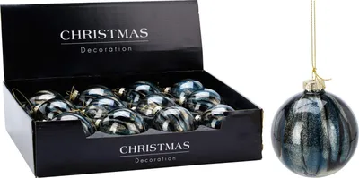 Productafbeelding van Kerstbal 80 mm blauw Nampook