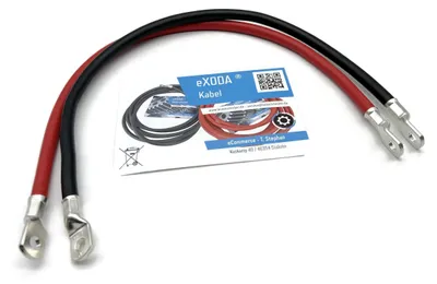 Immagine prodotto di Set cavi batteria 35 mm² 50 cm in rame con terminali ad anello M8, rosso e nero