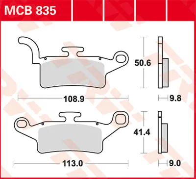 Obrázok produktu pre TRW Plaquette de frein Trw Organ. Mcb 835