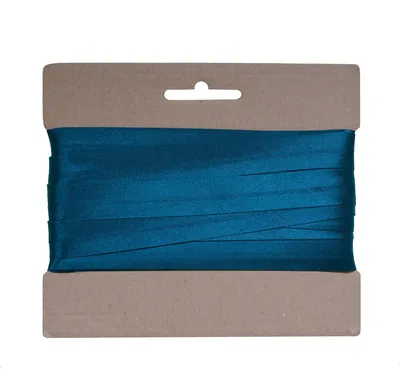20m Schrägband Satin 20mm gefalzt blau