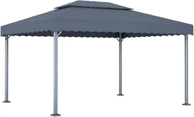 Produktbild von Pavillon, Faltpavillon, Pergola, Partyzelt, Standmarkise, Sonnenzelt, Garten Pavillion, Grillpavillon, 400 x 300 cm Anthrazit Aluminium