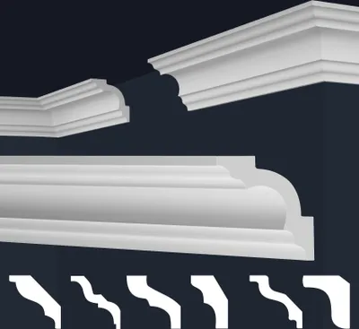 Produktbild von MARBET DESIGN Stuckleisten XPS Styropor weiß - Deckenleisten Zierleisten Eckleisten Dekorbau E-Leisten - (30 Meter / 15 Leisten E-15)