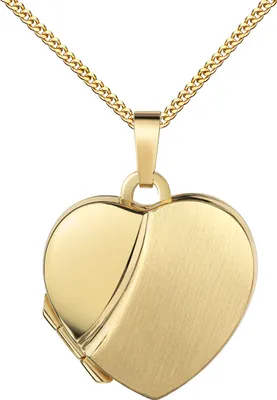 Produktbild von Medaillon Gold 333 zum Öffnen für Bildeinlage 2 Bilder - Foto Amulett Gold + Kette 45 cm