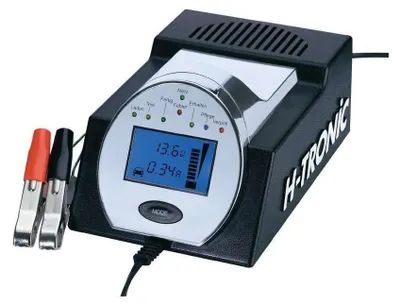 A car battery charger is shown against a white background.