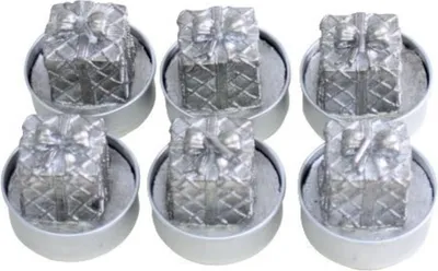 Produktbild von Teelichter Weihnachten -Paket- - silber 6 Stück.