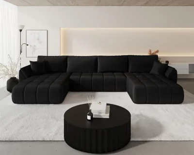 Productafbeelding van Livingruimtebank met slaapfunctie, model MISATO, bekleding: stof Monolith, kleur: grafiet