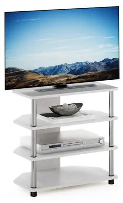 TV-Ständer mit 4 Ebenen, für TVs bis 32 Zoll, Weiß