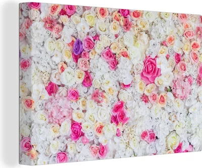 Produktbild von OneMillionCanvasses® - Leinwandbilder - 150x100 cm, Rosen - Blume - Farben, Wandbilder Kunstdruck Wanddekoration