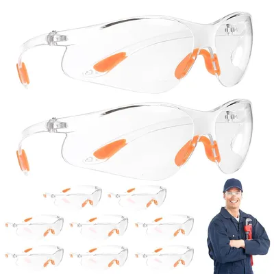 Produktbild von Sicherheitsbrille 10 Stück - Arbeitsschutzbrille - Augenschutzbrille - Transparente Sicherheitsbrille - Antirutschdesign - Robustes und langlebiges Material - Augenschutz