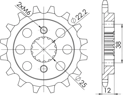 Produktbild von Ritzel Supersprox 520 - 15Z CST-495:15|feinverzahnt 22,0/25,0