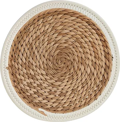 Produktbild von KINVARA | Tischset - Untersetzer - 30 cm - beige - mit weißem Rand - Tischdekoration