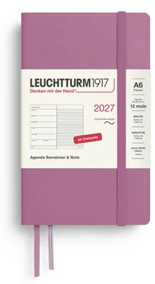 Produktbild von LEUCHTTURM1917 Wochenkalender 2027 Pocket (A6) mit Notizbuch, liniert - Terminpl
